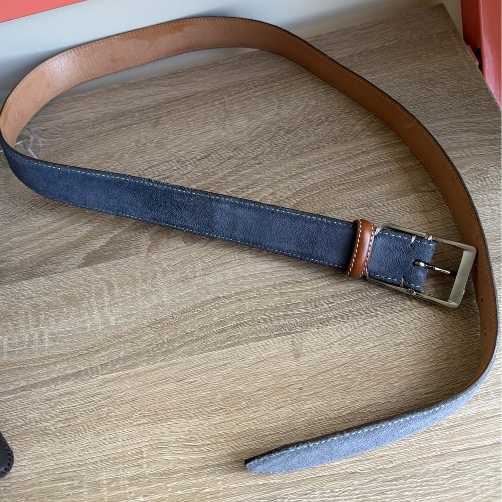 Martin Dingman Blue Suede Leather Belt Size 40 Classic Leather Practical